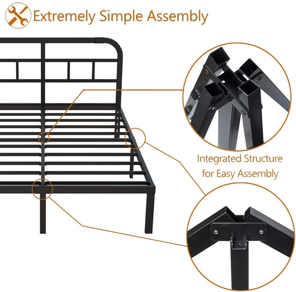 Ziyoo 14 Full Size Metal Bed Frame w/Headboard