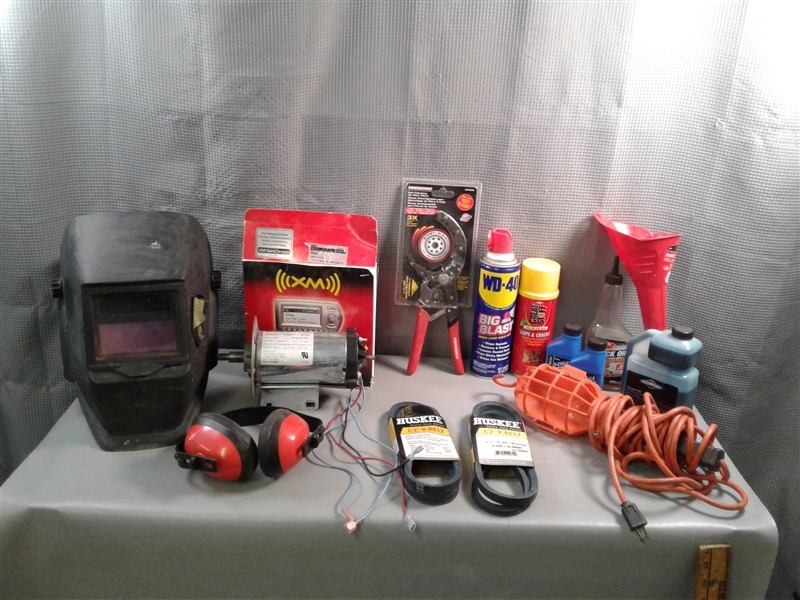 Oil, Shop Light, Belts, Welding Helmet, and more