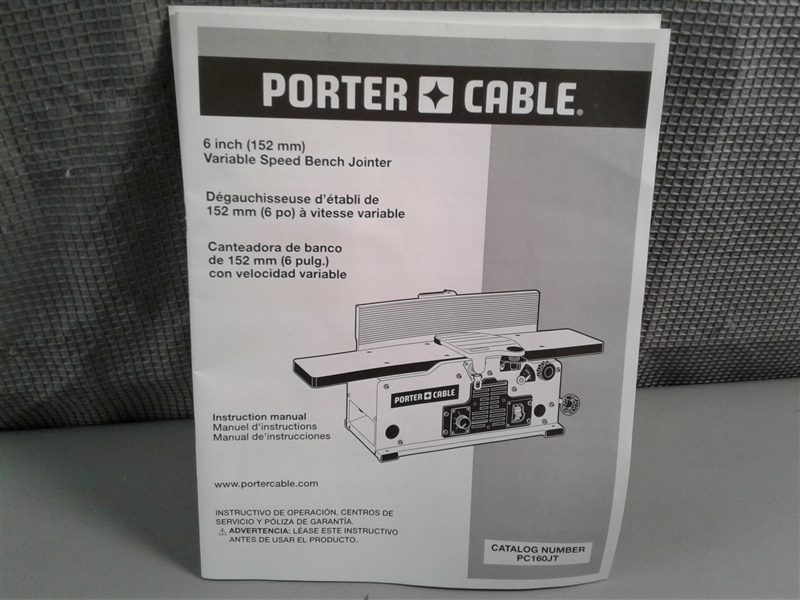 Porter Cable 6 Inch Variable Speed Bench Jointer