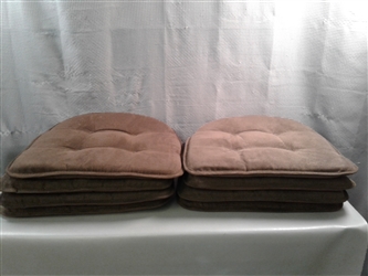 Set of 8 Brown Chair Cushions