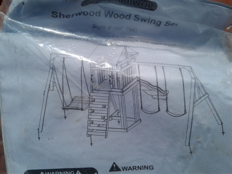 Sherwood Wood Swing Set  INCOMPLETE, PART OF A SET 