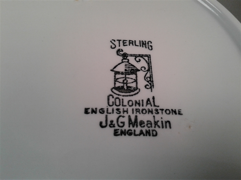 Pyrex and Sterling Colonial English Ironstone Dish