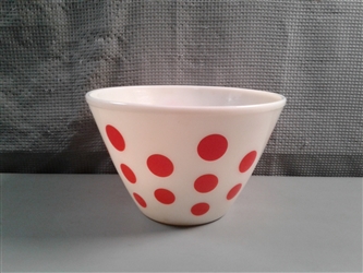 Vintage Fire King Red Dot 4 Qt Mixing Bowl