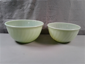 Vintage Jadeite Swirl Mixing Bowls