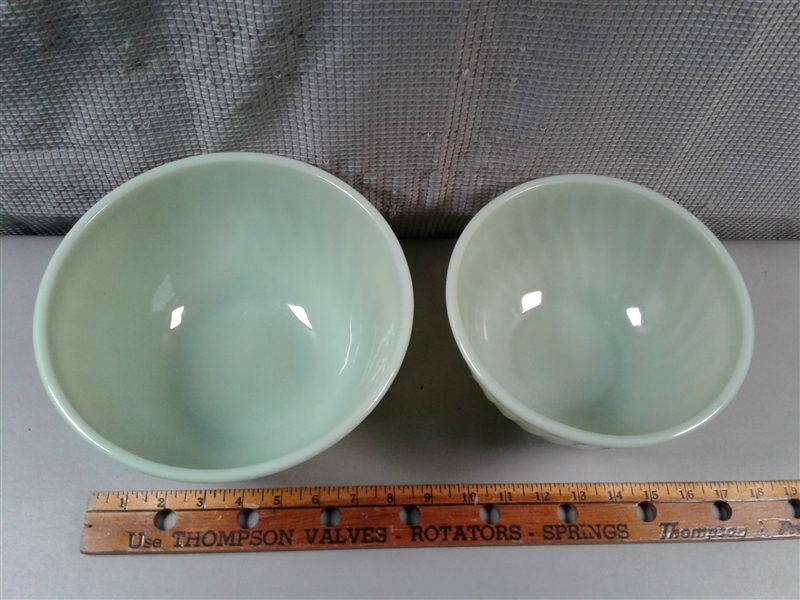 Vintage Jadeite Swirl Mixing Bowls