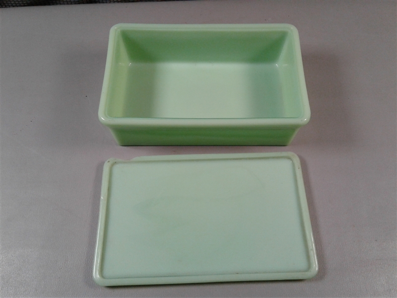 Vintage McKee Jadeite Refrigerator Dish with Lid