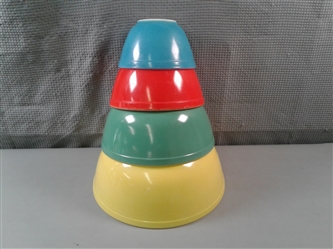 Vintage Pyrex Primary Colors Nesting Bowls Set