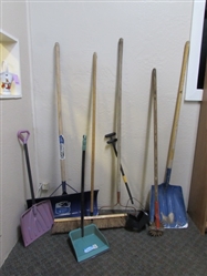 SHOVELS, BROOM, RAKE & MORE