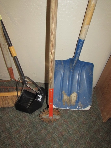 SHOVELS, BROOM, RAKE & MORE