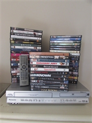 PANASONIC COMBO VHS/DVD PLAYER & DVD COLLECTION