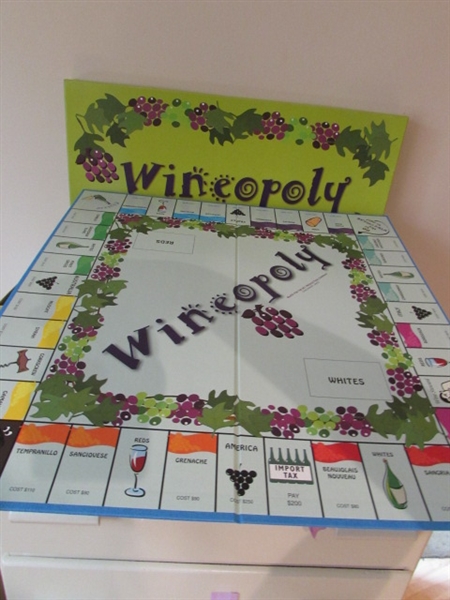 BOARD GAMES - WINEOPOLY, MONOPOLY & CLUE