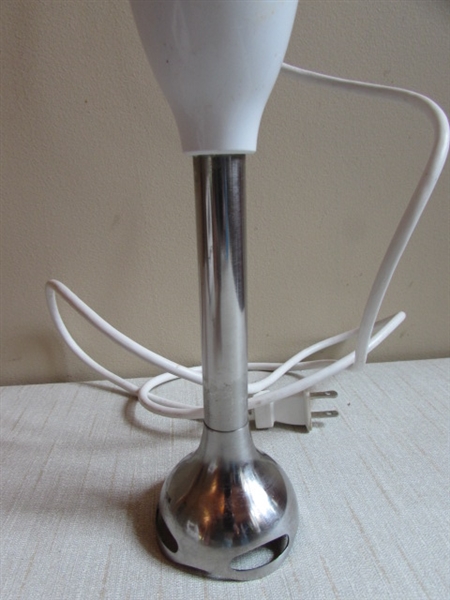 KITCHENAID IMMERSION BLENDER & SUNBEAM HAND MIXER WITH ASSORTED BEATERS