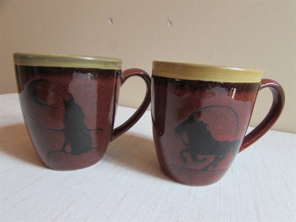 METAL MOOSE CANISTERS WITH LIDS & WILDLIFE THEMED COFFEE MUGS