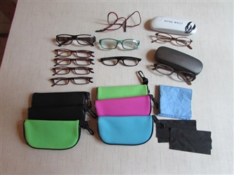 ASSORTED READING GLASSES & CASES