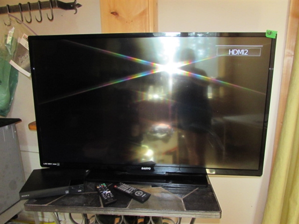 43 SANYO LCD FLATSCREEN TV & SONY BLU-RAY PLAYER