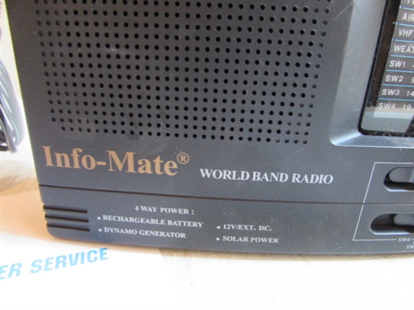 INFO-MATE WORLDMATE GENERATOR & SOLAR PORTABLE RADIO