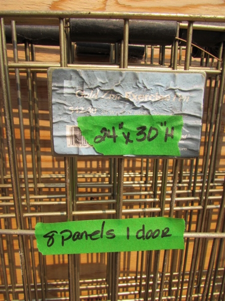 2 8-PANEL GOLD TONE WIRE FENCING edit not (KENNELS)