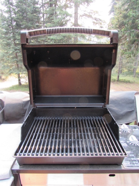 WEBER PROPANE BBQ WITH SIDE BURNER, ACCESSORIES, COVER & MORE