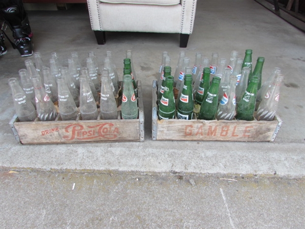 Two Old Drink Crates W/Bottles