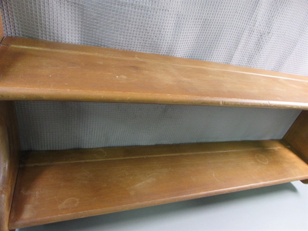 2 Wooden Wall Display Shelves