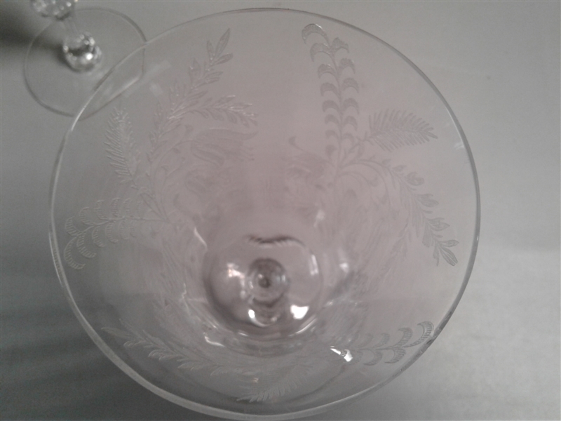 Vintage Bell Flower Crystal Goblets Set of 6