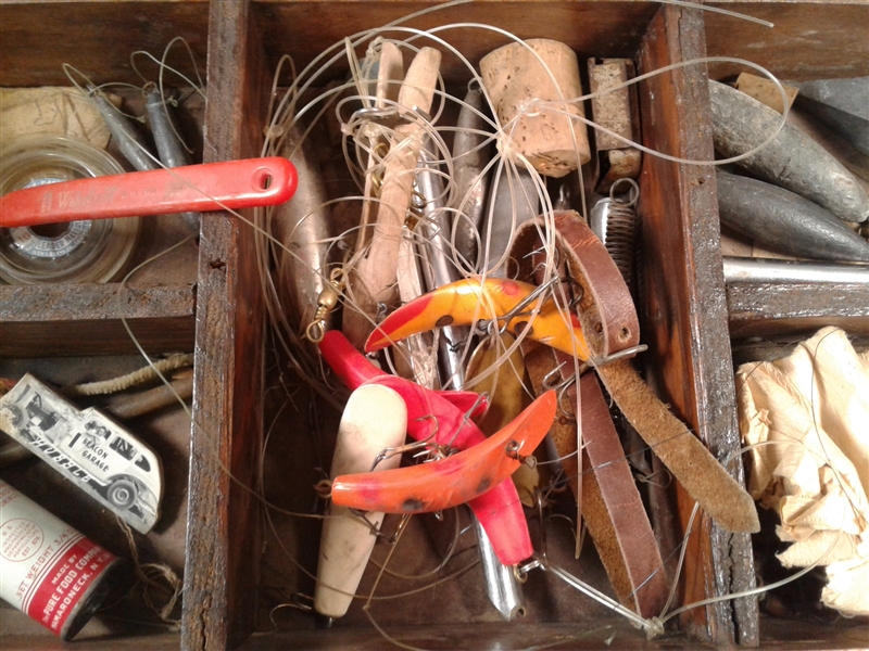 Vintage Tackle Box With Tackle 