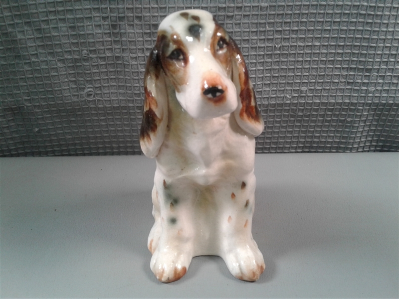 Cat Book Ends, Glass Cats, Dogs and a Corner Shelf 