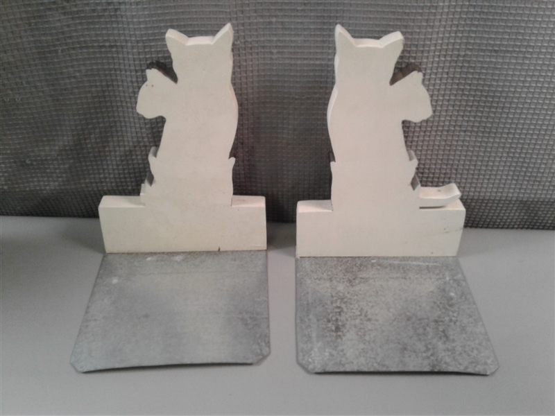 Cat Book Ends, Glass Cats, Dogs and a Corner Shelf 