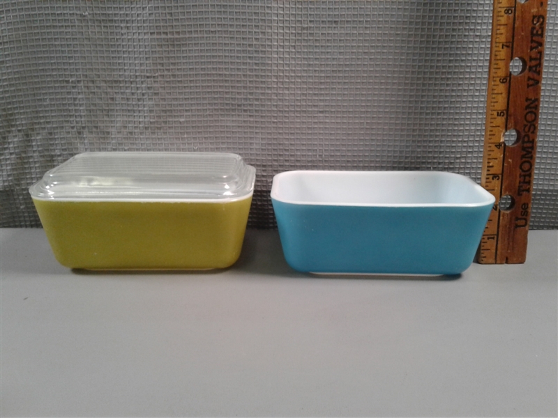 9 Pc Vintage Pyrex Refrigerator Dishes & Lids