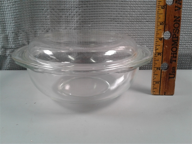 Fire-King Glass Bowl and Pyrex Glass Bowl with Lid