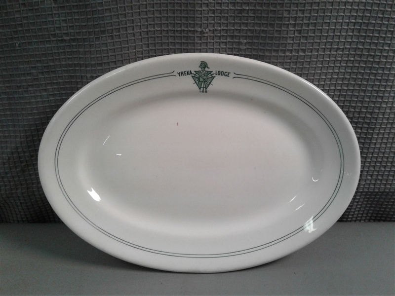 Antique John Maddock & Sons/ Nathan Dohrmann Oval Yreka Lodge Platter 