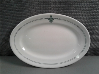 Antique John Maddock & Sons/ Nathan Dohrmann Oval Yreka Lodge Platter 