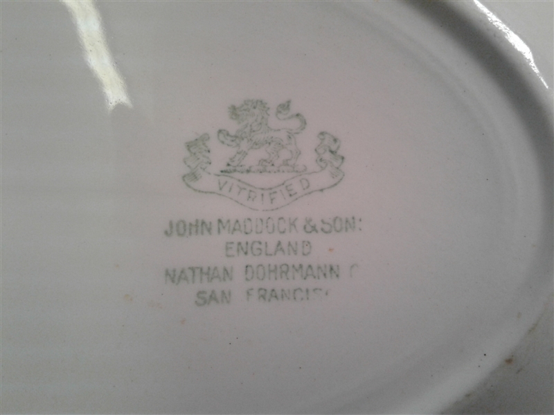 Antique John Maddock & Sons/ Nathan Dohrmann Oval Yreka Lodge Platter 