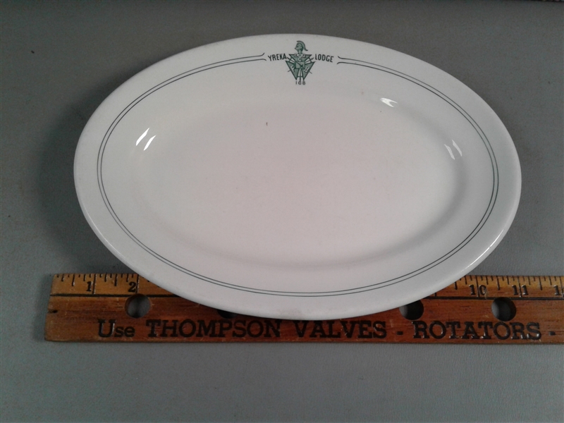 Antique John Maddock & Sons/ Nathan Dohrmann Oval Yreka Lodge Platter 