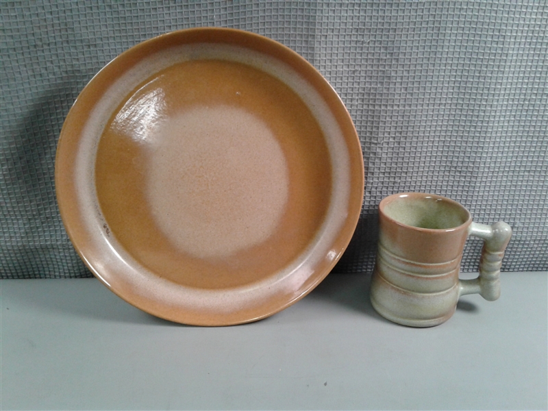 Vintage Frankoma Pottery Pie Plate and Mug