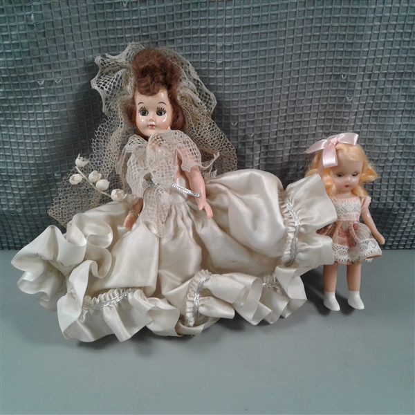 Vintage Nancy Ann Storybook Dolls Bride & Flower Girl