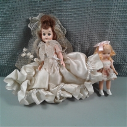 Vintage Nancy Ann Storybook Dolls Bride & Flower Girl