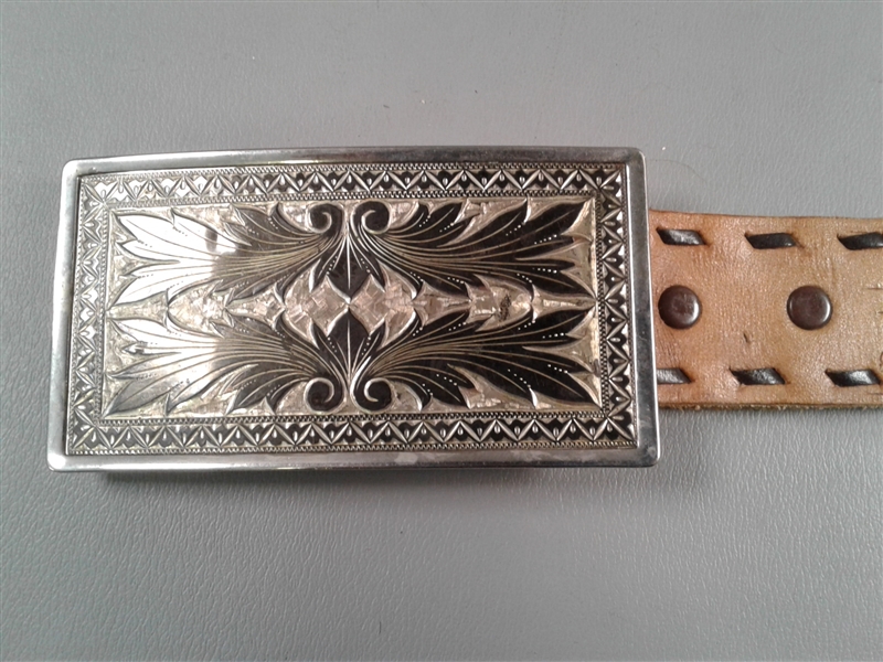 Women's Leather Belts- 1 With Sterling Silver Buckle