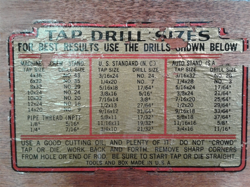 Tap And Die Set Henry L. Hanson 