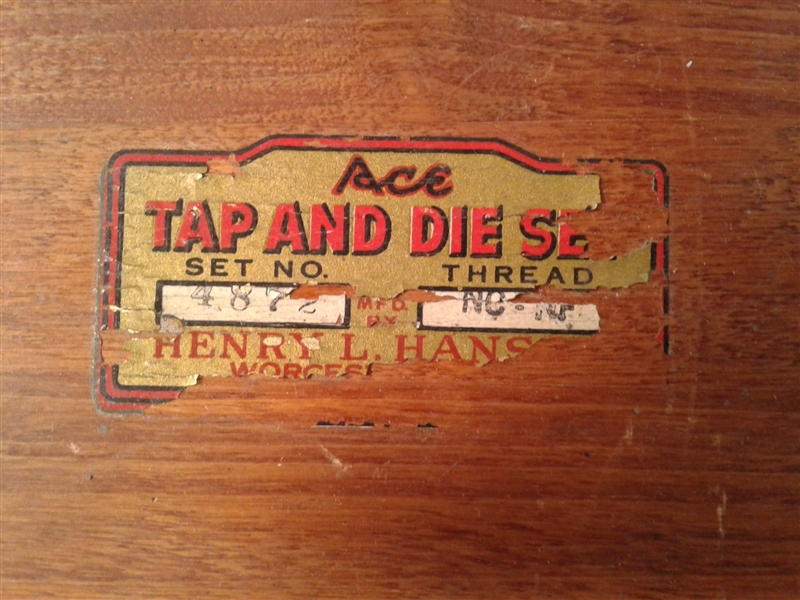 Tap And Die Set Henry L. Hanson 