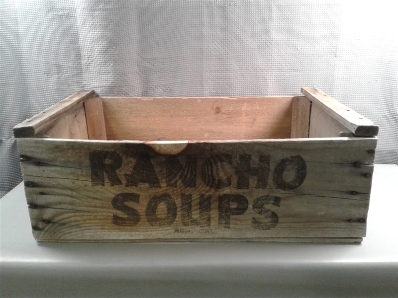 Vintage Wood Crate Rancho Soups