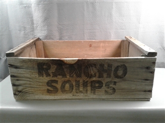 Vintage Wood Crate "Rancho Soups"