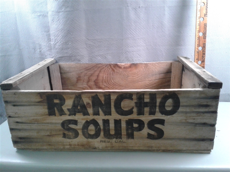 Vintage Wood Crate Rancho Soups