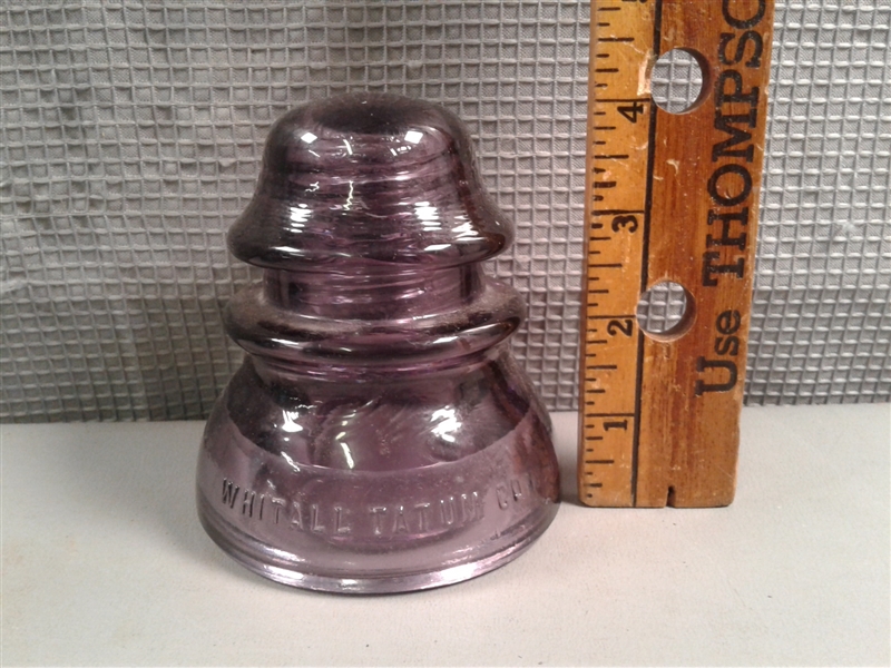 Vintage Teal and Purple Glass Insulators