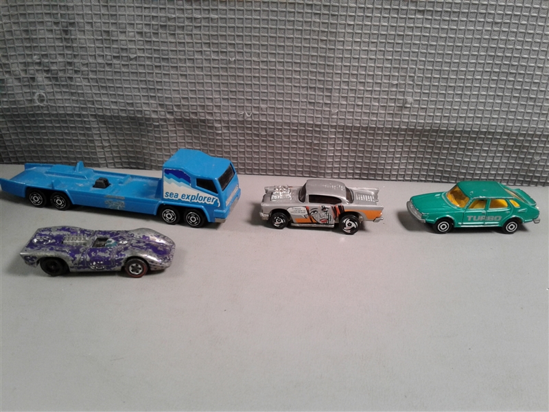 Vintage Hotwheels in Case and Other Die Cast Cars