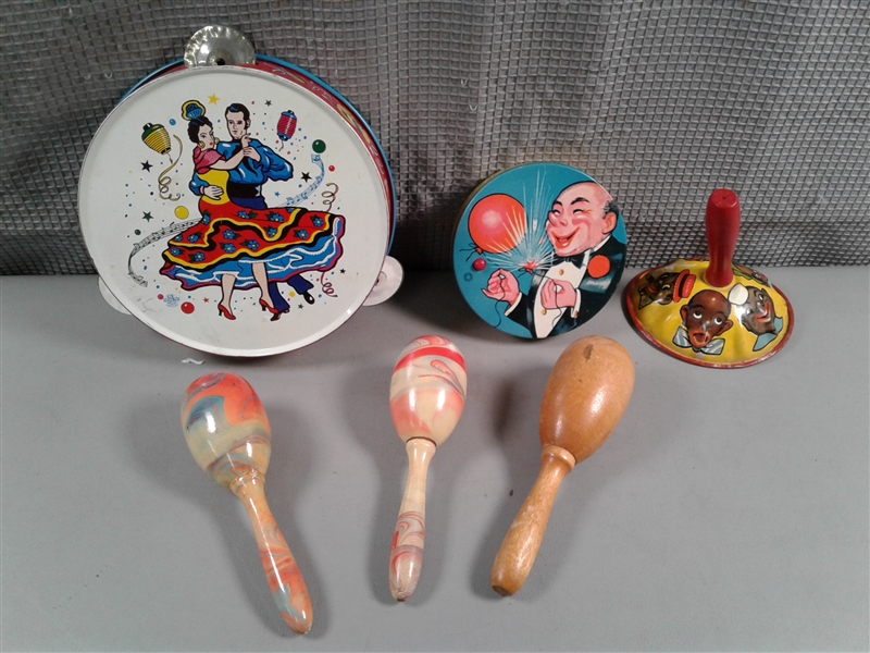 Vintage Tin Litho Musical Toys