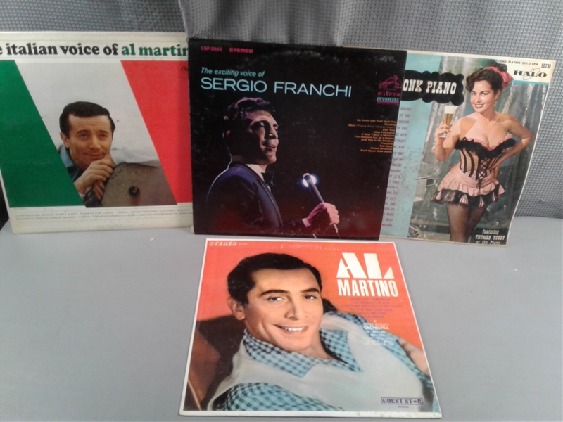 Vintage Vinyl Records- Honky Tonk Piano, Cafe Italiano, Al Martino, Sergio Franchi, etc