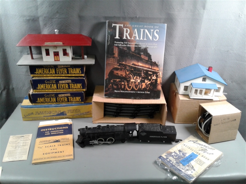 Vintage Reading Lines American Flyer Trains and Tracks- Original Boxes + Trains Book
