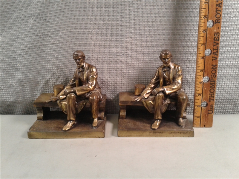 Brass Abraham Lincoln Bookends/Statues & MCS by Wildwings Statue