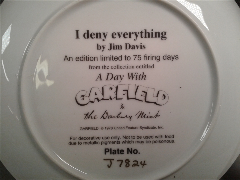 Set of 5 Danbury Mint Jim Davis Garfield Collector's Plates